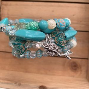 Memory Wire Beaded Bracelet